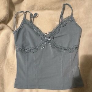GARAGE light blue laced tank top